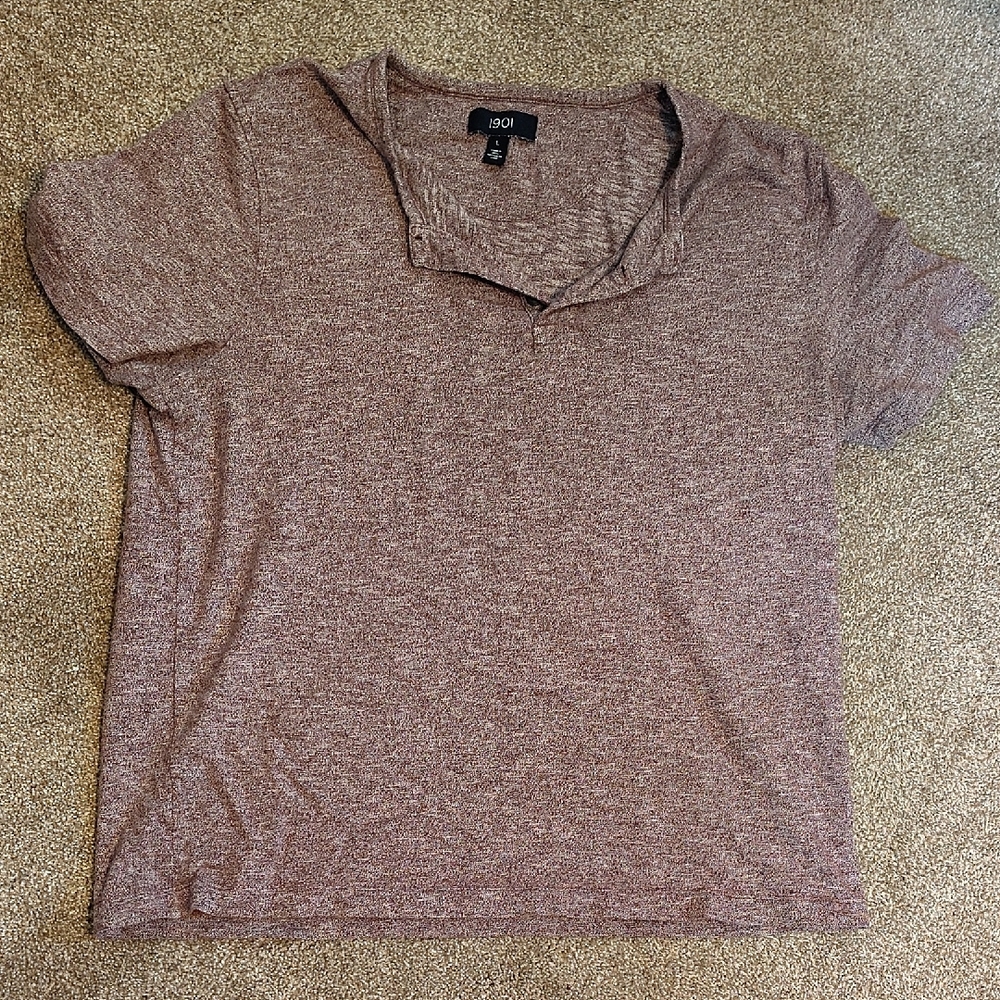 1901 Purple Mens Henley Tshirt